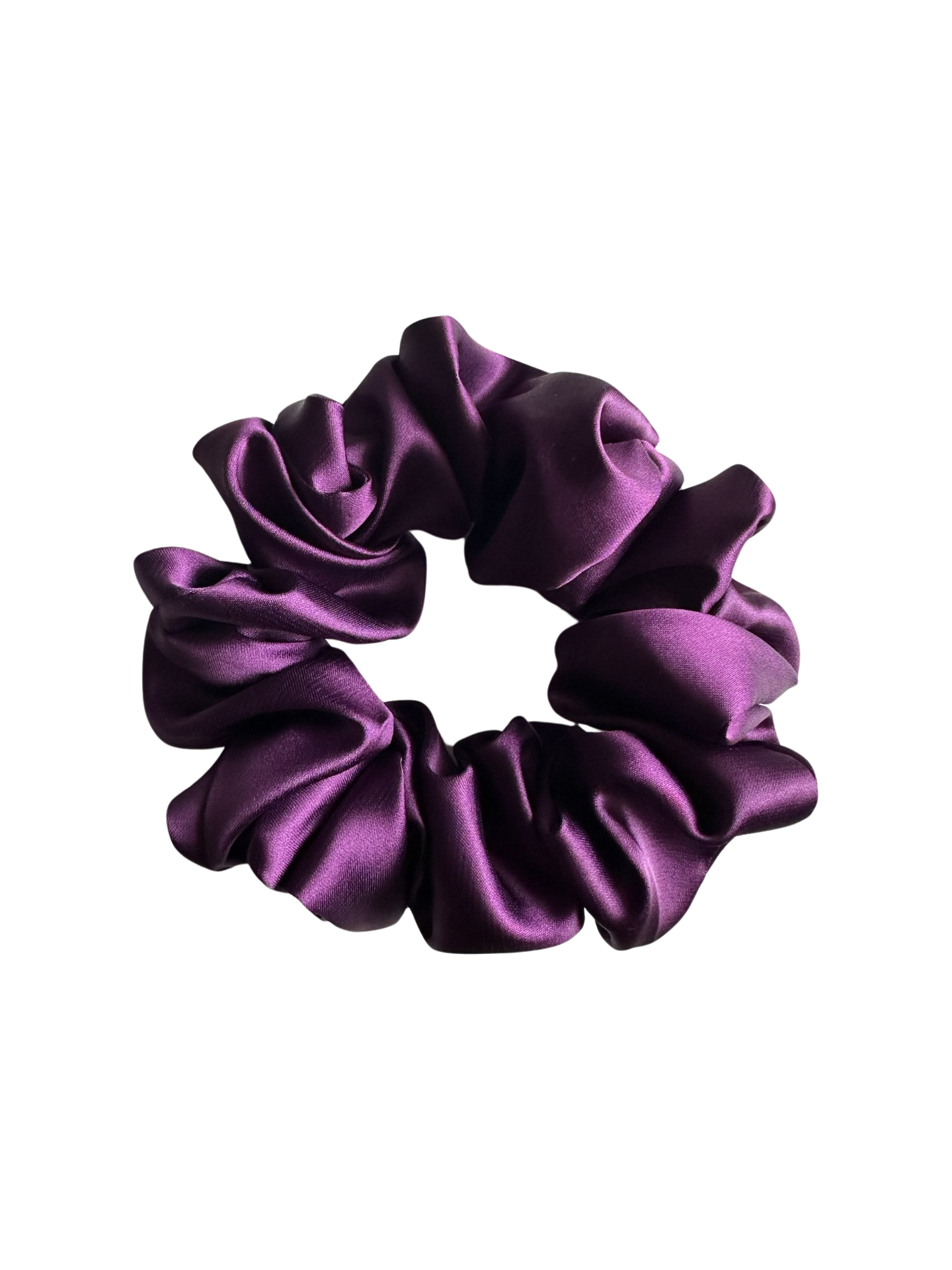 Chouchou en satin aubergine